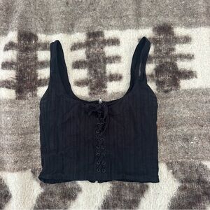 With Jéan Cotton Black Tank Top small